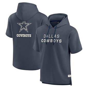 Men's Fanatics Navy Dallas Cowboys Elements Future Ground Lettering Short Sleeve Pullover Hoodie