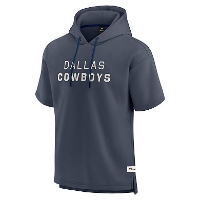 Men's Fanatics Navy Dallas Cowboys Elements Future Ground Lettering Short Sleeve Pullover Hoodie