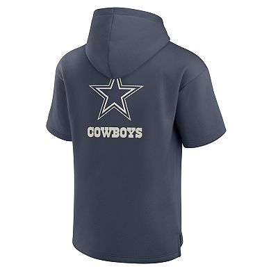 Men's Fanatics Navy Dallas Cowboys Elements Future Ground Lettering Short Sleeve Pullover Hoodie