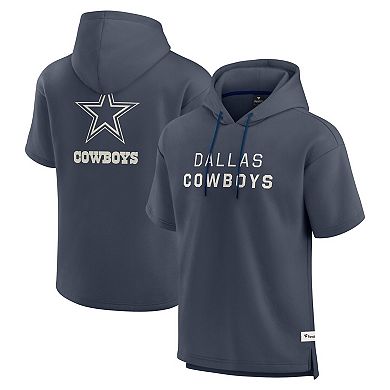 Men's Fanatics Navy Dallas Cowboys Elements Future Ground Lettering Short Sleeve Pullover Hoodie