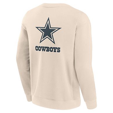 Men's Fanatics Cream Dallas Cowboys Elements Future Ground Lettering Pullover Sweatshirt