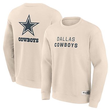 Men's Fanatics Cream Dallas Cowboys Elements Future Ground Lettering Pullover Sweatshirt