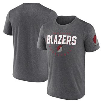 Men's Heather Charcoal Portland Trail Blazers Block Practice Performance T-Shirt