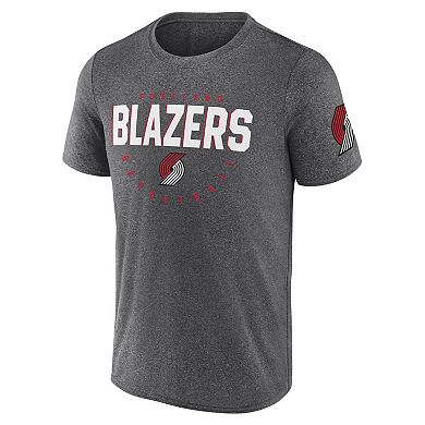 Men's Heather Charcoal Portland Trail Blazers Block Practice Performance T-Shirt