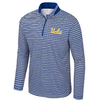 Men's Colosseum Blue UCLA Bruins Striped Quarter-Zip Top