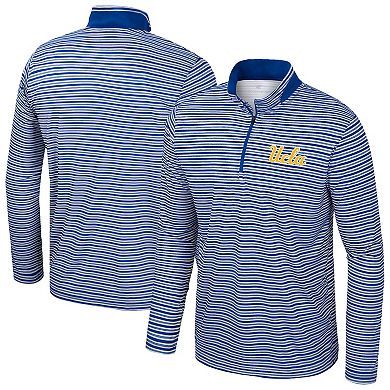 Men's Colosseum Blue UCLA Bruins Striped Quarter-Zip Top