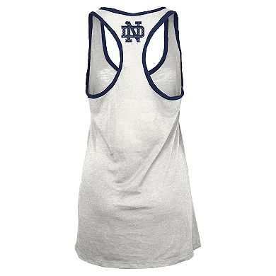 Women's Pressbox White/Navy Notre Dame Fighting Irish Tracy Racerback Tank Top