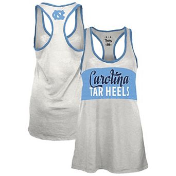 Women's Pressbox White/Carolina Blue North Carolina Tar Heels Tracy Racerback Tank Top