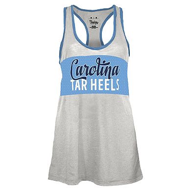 Women's Pressbox White/Carolina Blue North Carolina Tar Heels Tracy Racerback Tank Top