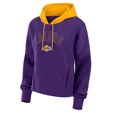 Women's Fanatics Purple Los Angeles Lakers Post Up Boxy Pullover Hoodie