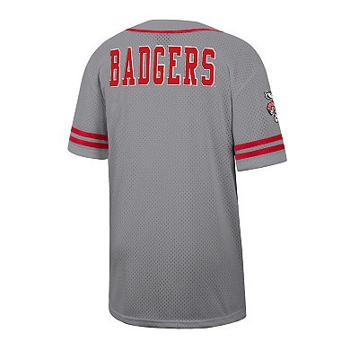 Men's Colosseum Gray Wisconsin Badgers Free Spirited Baseball Jersey