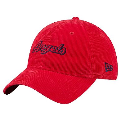 Women's New Era Red Los Angeles Angels Corduroy 9TWENTY Adjustable Hat
