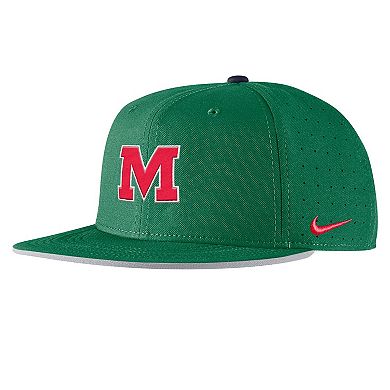 Men's Nike Green Ole Miss Rebels On-Field Baseball Performance Fitted Hat