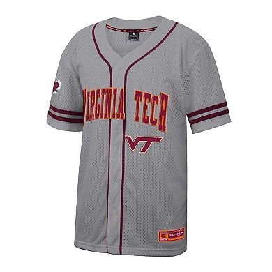 Men's Colosseum Gray Virginia Tech Hokies Free Spirited Baseball Jersey
