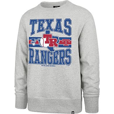 Men's '47 Gray Texas Rangers Letters Headline Pullover Sweatshirt
