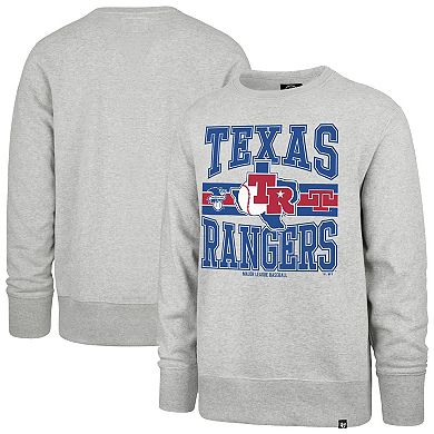 Men's '47 Gray Texas Rangers Letters Headline Pullover Sweatshirt