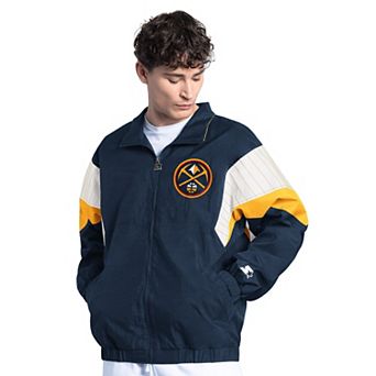 Men's Starter Navy Denver Nuggets Yard Line Full-Zip Jacket