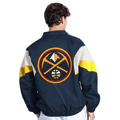 Men's Starter Navy Denver Nuggets Yard Line Full-Zip Jacket