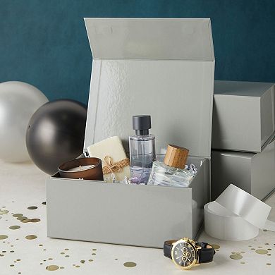 6 Pack Magnetic Gift Boxes with Lids 9.5x7x4" Bridesmaid Proposal Box, Rose Gold