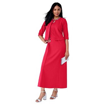 Jessica London Women's Plus Size 2 pc Beaded Jacket Dress