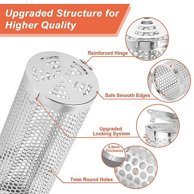 2 Pack Round Hole Rolling Grilling Baskets