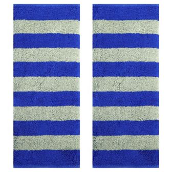 2 Pack Striped Cotton Hand Towel Set, Soft Absorbent Hand Towels for Bathroom, Camping