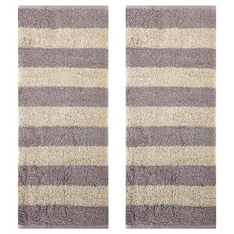 2 Pack Striped Cotton Hand Towel Set, Soft Absorbent Hand Towels for Bathroom, Camping