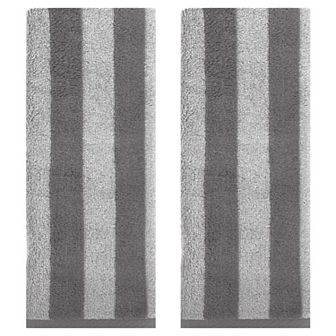 2 Pack Striped Cotton Hand Towel Set, Soft Absorbent Hand Towels for Bathroom, Camping