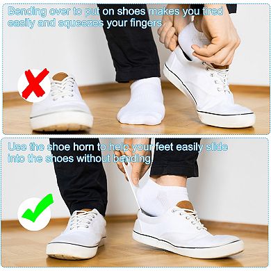 17inch Shoe Horn Set, 2Pcs Plastic Curved Handle Shoe Helper, Shoe Horn Sets