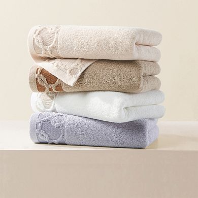 2 Pack Cotton Jacquard Hand Towels, Home Soft Absorbent Hand Towel for Bathroom