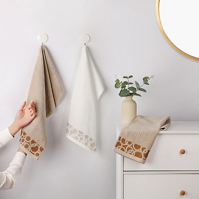 2 Pack Cotton Jacquard Hand Towels, Home Soft Absorbent Hand Towel for Bathroom