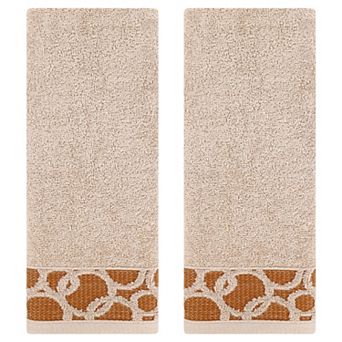 2 Pack Cotton Jacquard Hand Towels, Home Soft Absorbent Hand Towel for Bathroom