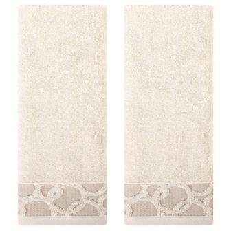 2 Pack Cotton Jacquard Hand Towels, Home Soft Absorbent Hand Towel for Bathroom