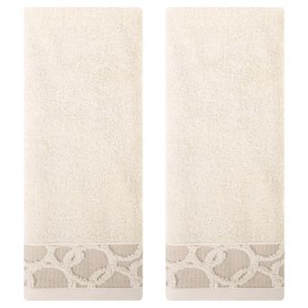 2 Pack Cotton Jacquard Hand Towels, Home Soft Absorbent Hand Towel for Bathroom