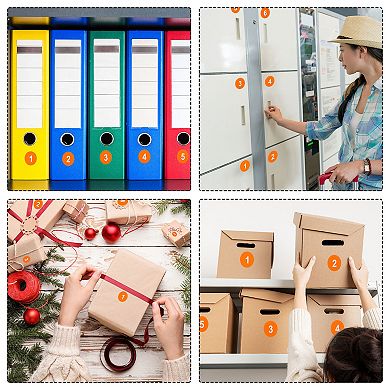 2 Sheets Round Number Stickers, 1-50 Vinyl Consecutive Number Labels Self-Adhesive Number Decal