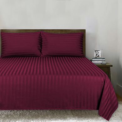 1800 Series Embossed Striped 4-Piece Sheet Set