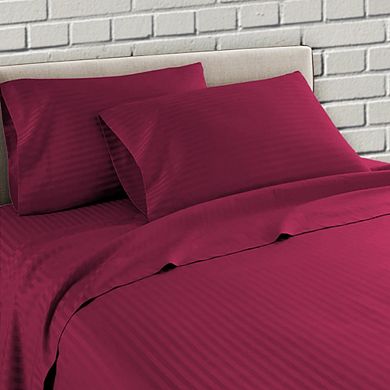 1800 Series Embossed Striped 4-Piece Sheet Set