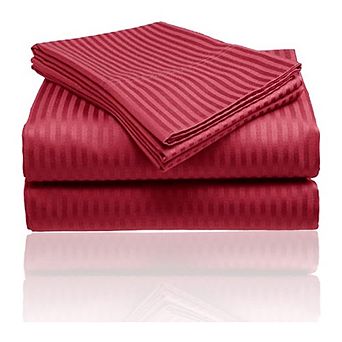 1800 Series Embossed Striped 4 pc Sheet Set