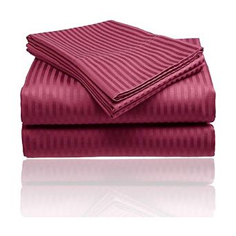 1800 Series Embossed Striped 4 pc Sheet Set