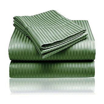 1800 Series Embossed Striped 4 pc Sheet Set