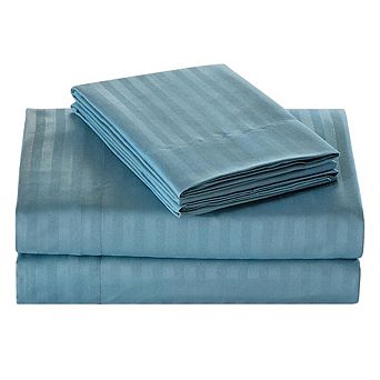 1800 Series Embossed Striped 4 pc Sheet Set