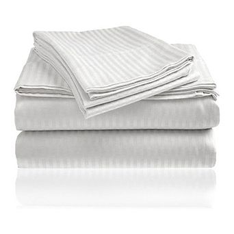 1800 Series Embossed Striped 4 pc Sheet Set