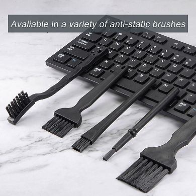 2 Pcs Antistatic ESD Brush Portable Plastic Handle Nylon Lab Cleaning Brushes, 18x14mm Bristles