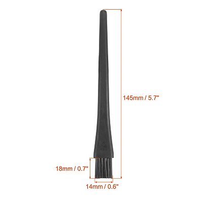 2 Pcs Antistatic ESD Brush Portable Plastic Handle Nylon Lab Cleaning Brushes, 18x14mm Bristles