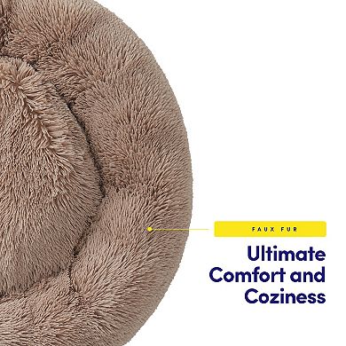 Sweet Home Round Soft Faux Fur Donut Pet Bed