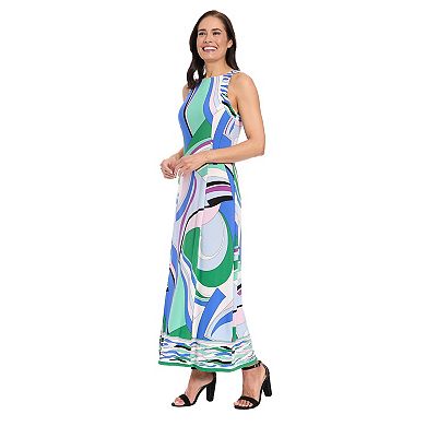 Women's London Times Slit Hem Maxi Dress with Lattice Back