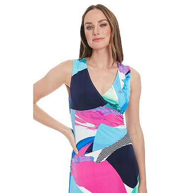 Women's London Times Shirred Warp Sleeveless Maxi Dress