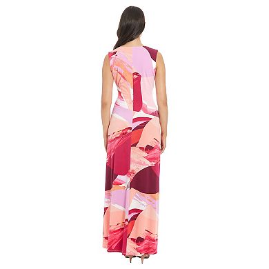 Women's London Times Shirred Warp Sleeveless Maxi Dress