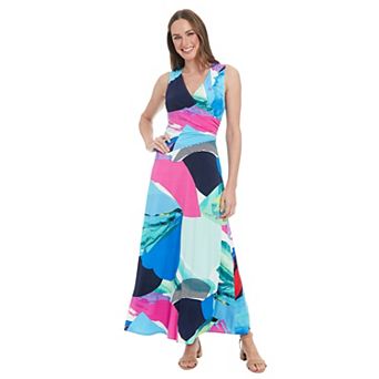 Women's London Times Shirred Warp Sleeveless Maxi Dress