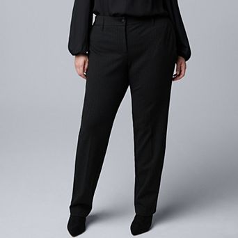 Plus Size Simply Vera Vera Wang Mid-Rise Slim Ponte Pants